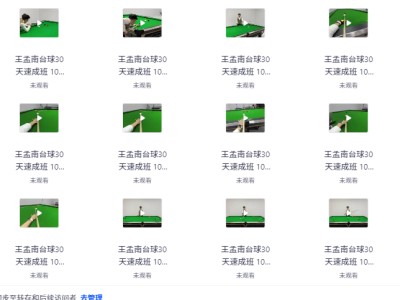 花了998买来的台球教程，正版高清视频教程
