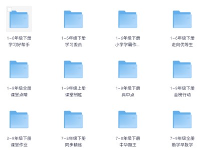 1-9年级教辅资料:淘宝花999买的中小学教辅资料,1-9年级全科75G